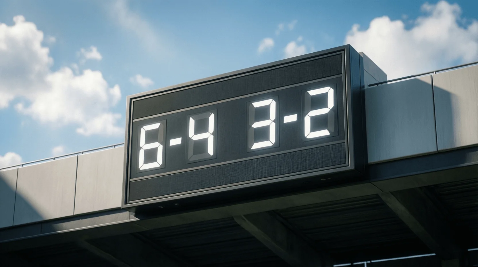 Tabellone segnapunti elettronico con risultato set di tennis