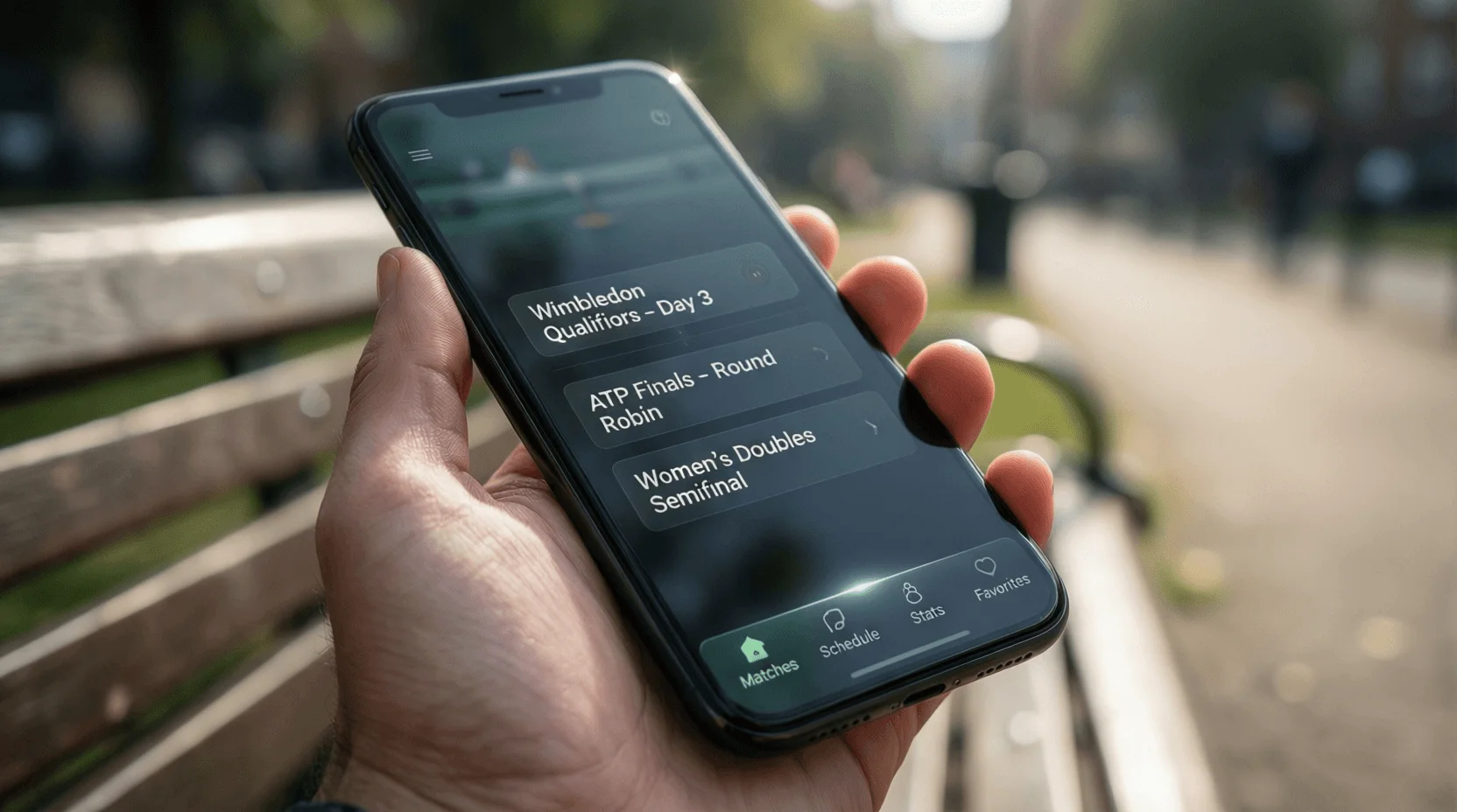 Mano che tiene smartphone con app scommesse tennis mobile