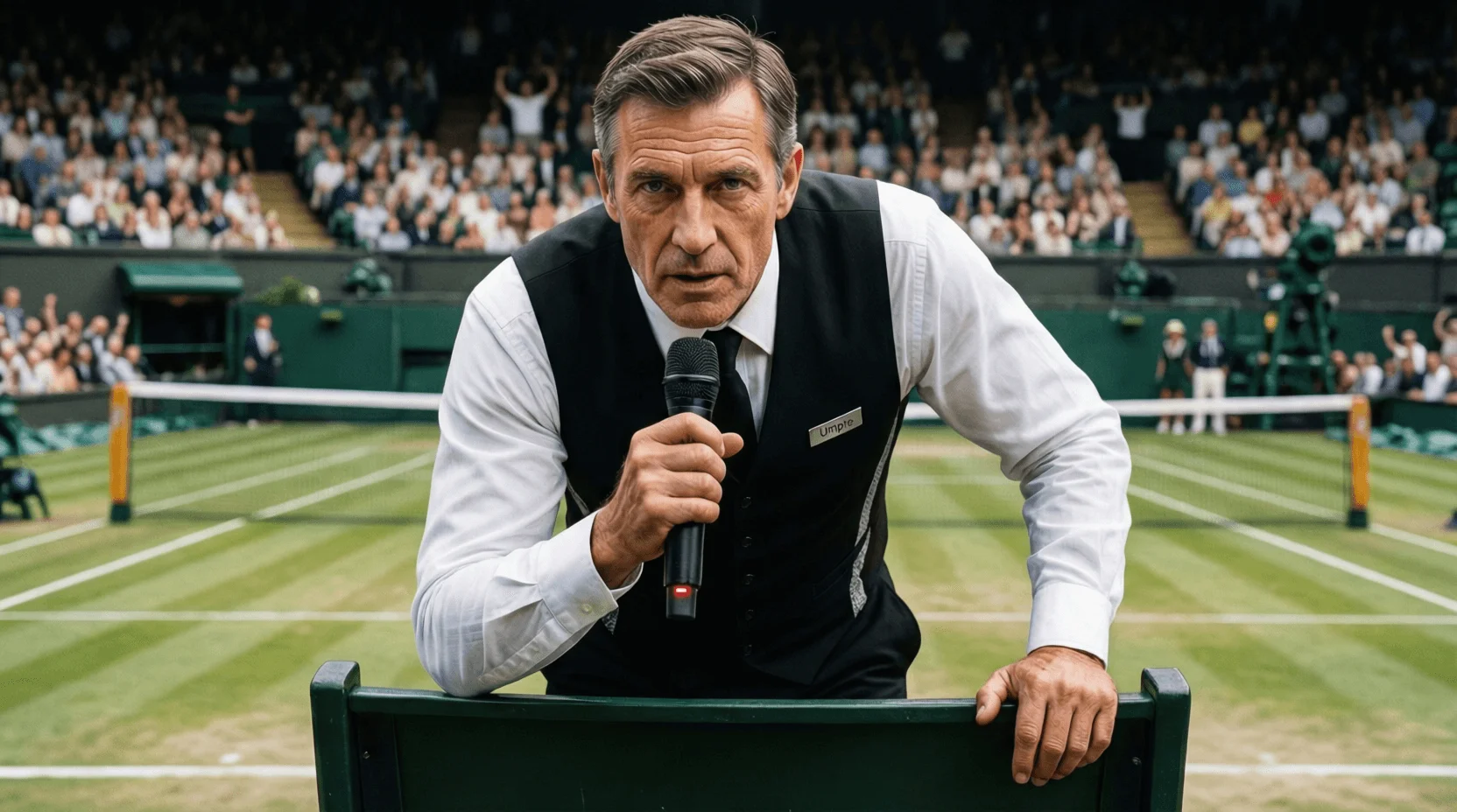 Tennista riceve avvertimento dall'arbitro durante il match